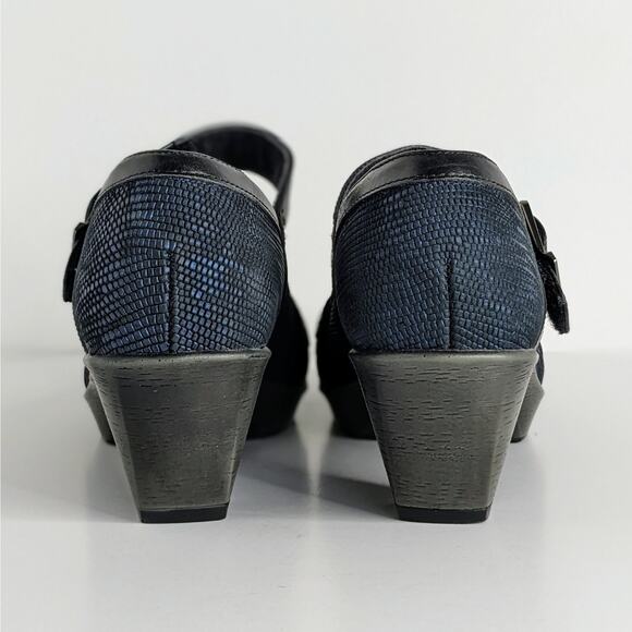 Naot Shoes Dashing Women EU 36 Blue Black Heels Mary Jane Hook and Loop Strap - Picture 7 of 16